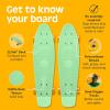image:imageRetrospec Quip Mini Cruiser Skateboard 225 Classic Retro Plastic Cruiser Complete Skateboard with ABEC 7 Bearings and PU Wheels Compact Board wGrippy Molded Waffle DeckLark Green