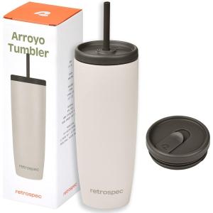 image:imageRetrospec Arroyo Stainless Steel Tumbler with Lid and Straw  Reusable Insulated Tumbler Cup  Iced Coffee Travel Mug  Double Walled Thermal TumblersMatte Abalone