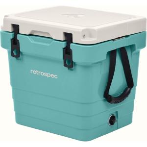 image:imageRetrospec Palisade Rotomolded Cooler  Fully Insulated Portable Ice Chest with Built in Bottle Opener TieDown Slots amp Dry Goods Basket  Large Beach Camping amp Travel Coolers 25 45 amp 65qtBlue Ridge