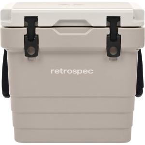 image:imageRetrospec Palisade Rotomolded Cooler  Fully Insulated Portable Ice Chest with Built in Bottle Opener TieDown Slots amp Dry Goods Basket  Large Beach Camping amp Travel Coolers 25 45 amp 65qtDune