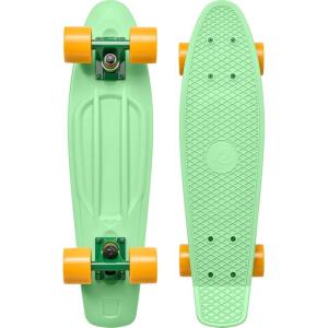 image:imageRetrospec Quip Mini Cruiser Skateboard 225 Classic Retro Plastic Cruiser Complete Skateboard with ABEC 7 Bearings and PU Wheels Compact Board wGrippy Molded Waffle DeckLark Green