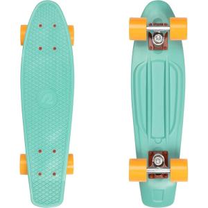 image:imageRetrospec Quip Mini Cruiser Skateboard 225 Classic Retro Plastic Cruiser Complete Skateboard with ABEC 7 Bearings and PU Wheels Compact Board wGrippy Molded Waffle DeckSeafoam