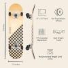 image:imageRetrospec Alameda Skateboard Complete  Canadian Maple Wood Deck w 55 Inch Aluminum Alloy Trucks for Commuting Cruising Carving amp Downhill RidingBlack Checker
