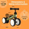 image:imageRetrospec Cricket Baby Balance Bike 4Wheel RideOn Toy for Ages 1224 Months  First Bike amp Toddler Bike for 1 Year Old Boys amp Girls First Birthday GiftOlive Drab