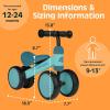 image:imageRetrospec Cricket Baby Balance Bike 4Wheel RideOn Toy for Ages 1224 Months  First Bike amp Toddler Bike for 1 Year Old Boys amp Girls First Birthday GiftBlue Ridge