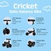 image:imageRetrospec Cricket Baby Balance Bike 4Wheel RideOn Toy for Ages 1224 Months  First Bike amp Toddler Bike for 1 Year Old Boys amp Girls First Birthday GiftBlack