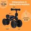 image:imageRetrospec Cricket Baby Balance Bike 4Wheel RideOn Toy for Ages 1224 Months  First Bike amp Toddler Bike for 1 Year Old Boys amp Girls First Birthday GiftBlack