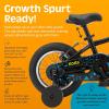 image:imageRetrospec Koda Plus Kids Bike for Boys amp Girls Ages 23 Years  12 Childrens Bicycle Adjustable Seat amp Handlebars Removable Training Wheels Front Hand Brakes Rear Coaster Brake amp Safety BellBlack Neon