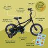 image:imageRetrospec Koda Plus Kids Bike for Boys amp Girls Ages 23 Years  12 Childrens Bicycle Adjustable Seat amp Handlebars Removable Training Wheels Front Hand Brakes Rear Coaster Brake amp Safety BellBlack Neon