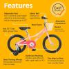 image:imageRetrospec Koda Plus Kids Bike for Boys amp Girls Ages 46 Years  16 Childrens Bicycle Adjustable Seat amp HandlebarsBlush