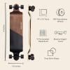image:imageRetrospec Tidal Drop Down Longboard  41 Extra Wide Stable Deck 9Ply Canadian Maple ABEC9 Bearings 85A PU Wheels Reverse Kingpin Trucks for Cruising amp DownhillBlack Edge
