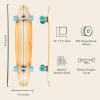 image:imageRetrospec Zed Pintail amp Cruiser Longboard Adult Skateboard  44in Bamboo amp Canadian Maple Deck with ABEC7 Bearings 70mm PU Wheels for Commuting amp CarvingAqua Pipeline