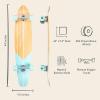 image:imageRetrospec Zed Pintail amp Cruiser Longboard Adult Skateboard  44in Bamboo amp Canadian Maple Deck with ABEC7 Bearings 70mm PU Wheels for Commuting amp CarvingAqua Fishtail