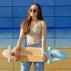 image:imageRetrospec Zed Pintail amp Cruiser Longboard Adult Skateboard  44in Bamboo amp Canadian Maple Deck with ABEC7 Bearings 70mm PU Wheels for Commuting amp CarvingAqua Fishtail