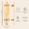 image:imageRetrospec Zed Pintail amp Cruiser Longboard Adult Skateboard  44in Bamboo amp Canadian Maple Deck with ABEC7 Bearings 70mm PU Wheels for Commuting amp CarvingRiptide