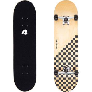 image:imageRetrospec Alameda Skateboard Complete  Canadian Maple Wood Deck w 55 Inch Aluminum Alloy Trucks for Commuting Cruising Carving amp Downhill RidingBlack Checker