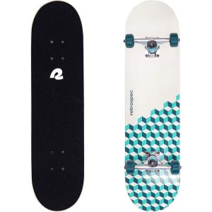 image:imageRetrospec Alameda Skateboard Complete  Canadian Maple Wood Deck w 55 Inch Aluminum Alloy Trucks for Commuting Cruising Carving amp Downhill RidingMarine Isometric