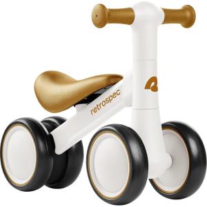 image:imageRetrospec Cricket 2 Baby Walker Balance Bike with 4 Wheels  Safe Learning Toy for Ages 1224 Months  ScratchResistant Indoor Outdoor Toddler Riding Toy with Steering Limit amp Soft GripsEggshell