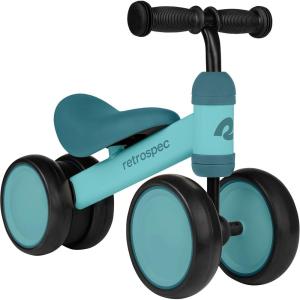 image:imageRetrospec Cricket Baby Balance Bike 4Wheel RideOn Toy for Ages 1224 Months  First Bike amp Toddler Bike for 1 Year Old Boys amp Girls First Birthday GiftBlue Ridge