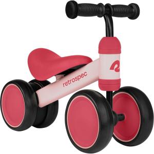 image:imageRetrospec Cricket Baby Balance Bike 4Wheel RideOn Toy for Ages 1224 Months  First Bike amp Toddler Bike for 1 Year Old Boys amp Girls First Birthday GiftBlush
