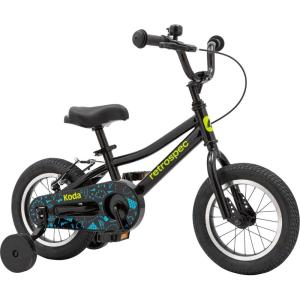 image:imageRetrospec Koda Plus Kids Bike for Boys amp Girls Ages 23 Years  12 Childrens Bicycle Adjustable Seat amp Handlebars Removable Training Wheels Front Hand Brakes Rear Coaster Brake amp Safety BellBlack Neon