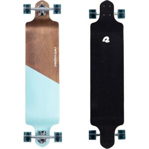 image:imageRetrospec Tidal Drop Down Longboard  41 Extra Wide Stable Deck 9Ply Canadian Maple ABEC9 Bearings 85A PU Wheels Reverse Kingpin Trucks for Cruising amp DownhillAqua Edge