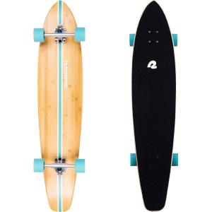 image:imageRetrospec Zed Pintail amp Cruiser Longboard Adult Skateboard  44in Bamboo amp Canadian Maple Deck with ABEC7 Bearings 70mm PU Wheels for Commuting amp CarvingAqua Pipeline