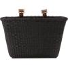 image:imageCane Woven Rectangular Toto Basket with Authentic Leather Straps and Brass BucklesBlack
