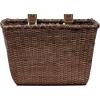 image:imageCane Woven Rectangular Toto Basket with Authentic Leather Straps and Brass BucklesDark Stain
