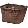 image:imageCane Woven Rectangular Toto Basket with Authentic Leather Straps and Brass BucklesDark Stain