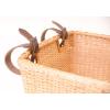 image:imageCane Woven Rectangular Toto Basket with Authentic Leather Straps and Brass BucklesNatural