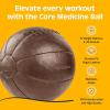 image:imageCore Weighted Medicine Ball 4 6 8 10 12 14 16 20 25 30 lbs Soft Touch Vegan Leather with Sturdy Grip for Strength Training Recovery Balance Exercises and Other FullBody WorkoutsBrown