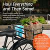 image:imageRetrospec EverythingBin HeavyDuty Steel eBike Rear Basket with WaterResistant Liner  Large Capacity Cargo Carrier for Electric Bikes 13x18x57No Liner