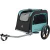 image:imageRetrospec Rover Waggin Pet and Dog Bike Trailer with WeatherResistant Canopy amp Mesh Shield  Foldable Frame 16in Wheels with Storage Pouch amp Internal Safety Leash Supports up to 50 lbsBlue Ridge