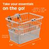 image:imageRetrospec Apollo Detachable Front Bike Basket Steel HalfMesh with Integrated Detachable Hooks and BuiltIn Handle Easy Assembly and Portability for BicyclesSilver