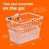 image:imageRetrospec Apollo Detachable Front Bike Basket Steel HalfMesh with Integrated Detachable Hooks and BuiltIn Handle Easy Assembly and Portability for BicyclesBlush
