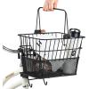 image:imageRetrospec Apollo Detachable Front Bike Basket Steel HalfMesh with Integrated Detachable Hooks and BuiltIn Handle Easy Assembly and Portability for BicyclesBlack