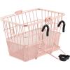image:imageRetrospec Apollo Detachable Front Bike Basket Steel HalfMesh with Integrated Detachable Hooks and BuiltIn Handle Easy Assembly and Portability for BicyclesBlush