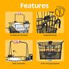 image:imageRetrospec Apollo Detachable Front Bike Basket Steel HalfMesh with Integrated Detachable Hooks and BuiltIn Handle Easy Assembly and Portability for BicyclesBlack