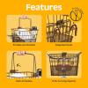 image:imageRetrospec Apollo Detachable Front Bike Basket Steel HalfMesh with Integrated Detachable Hooks and BuiltIn Handle Easy Assembly and Portability for BicyclesBrown