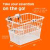 image:imageRetrospec Apollo Detachable Front Bike Basket Steel HalfMesh with Integrated Detachable Hooks and BuiltIn Handle Easy Assembly and Portability for BicyclesWhite