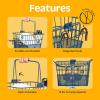 image:imageRetrospec Apollo Detachable Front Bike Basket Steel HalfMesh with Integrated Detachable Hooks and BuiltIn Handle Easy Assembly and Portability for BicyclesNavy
