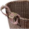 image:imageRetrospec Cane Woven Oval Dreamcatcher Basket with Authentic Leather Straps amp Brass BucklesDark Stain