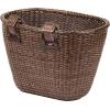 image:imageRetrospec Cane Woven Oval Dreamcatcher Basket with Authentic Leather Straps amp Brass BucklesDark Stain
