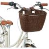 image:imageRetrospec Cane Woven Oval Dreamcatcher Basket with Authentic Leather Straps amp Brass BucklesDark Stain