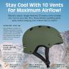 image:imageRetrospec Dakota Adult Bike Helmet for Men amp Women  MultiSport Protection with ABS Shell EPS Foam 10 Vents amp Removable Washable Padding for BMX Skating Scooter and Skate  Helmets for AdultsMatte Forest