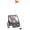 image:imageRetrospec Rover Plus Foldable Bike Trailer for Kids SingleDouble Passenger Child Bike Trailer with 5Point Safety Harness Reflective WeatherResistant Fabric and Safety Flag  Supports 4080 lbsBasalt