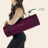 image:imageRetrospec Solana Yoga Mat 1 Thick wNylon Strap for Men amp Women  Non Slip Exercise Mat for Home Yoga Pilates Stretching Floor amp Fitness WorkoutsBoysenberry