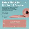 image:imageRetrospec Solana Yoga Mat Thick 12in NonSlip Workout Mat with Nylon Strap  72x24in Exercise Mat for Pilates Stretching amp Fitness  BPA Free Easy CleanRose
