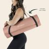 image:imageRetrospec Solana Yoga Mat Thick 12in NonSlip Workout Mat with Nylon Strap  72x24in Exercise Mat for Pilates Stretching amp Fitness  BPA Free Easy CleanRose